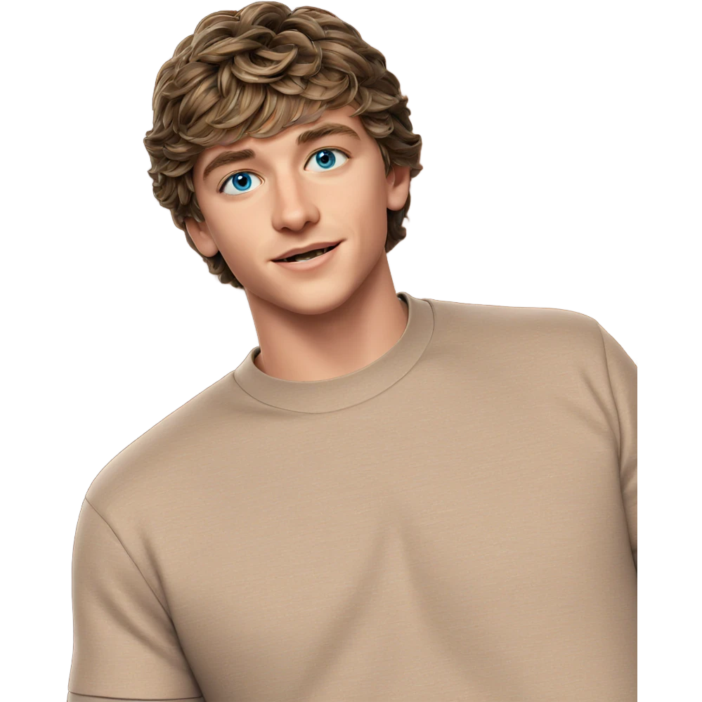 smiling boy with blue eyes emoji