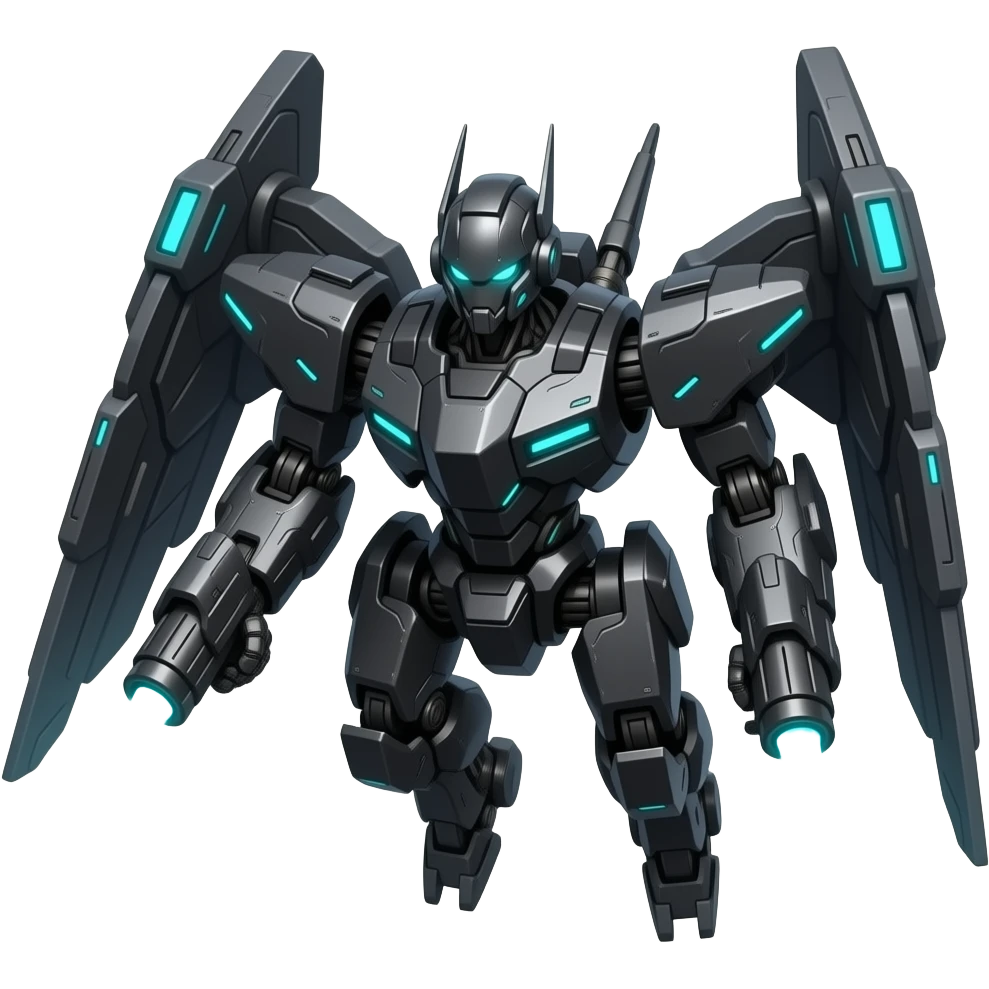 Scifi flying robot with guns emoji