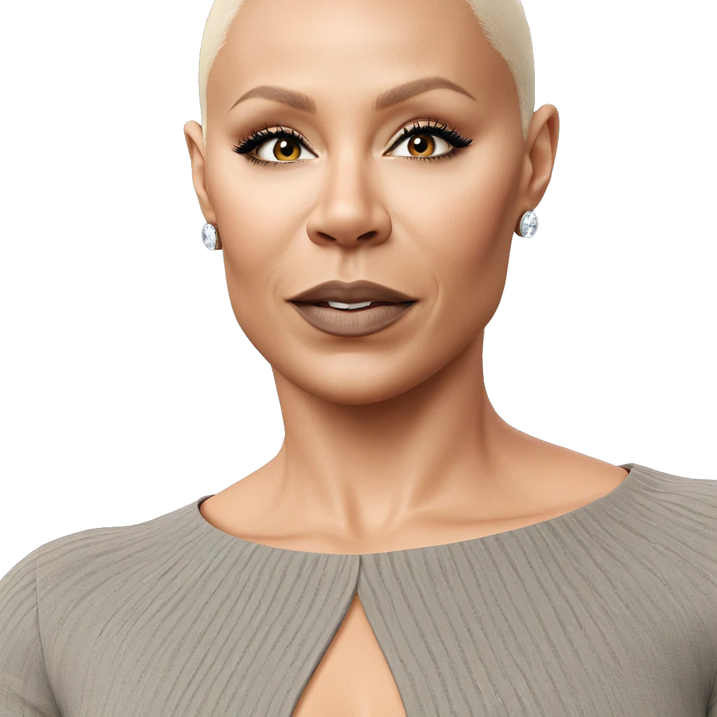 bald girl with earrings emoji