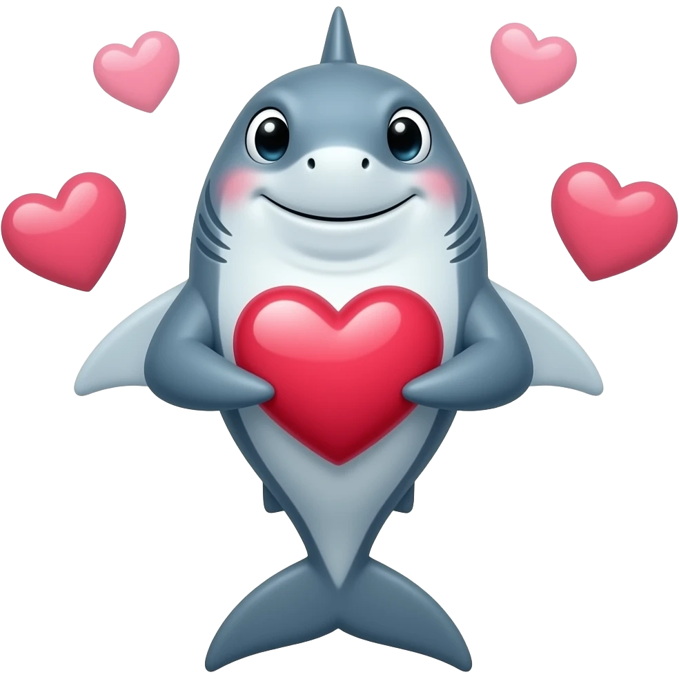 Shark with heart emoji