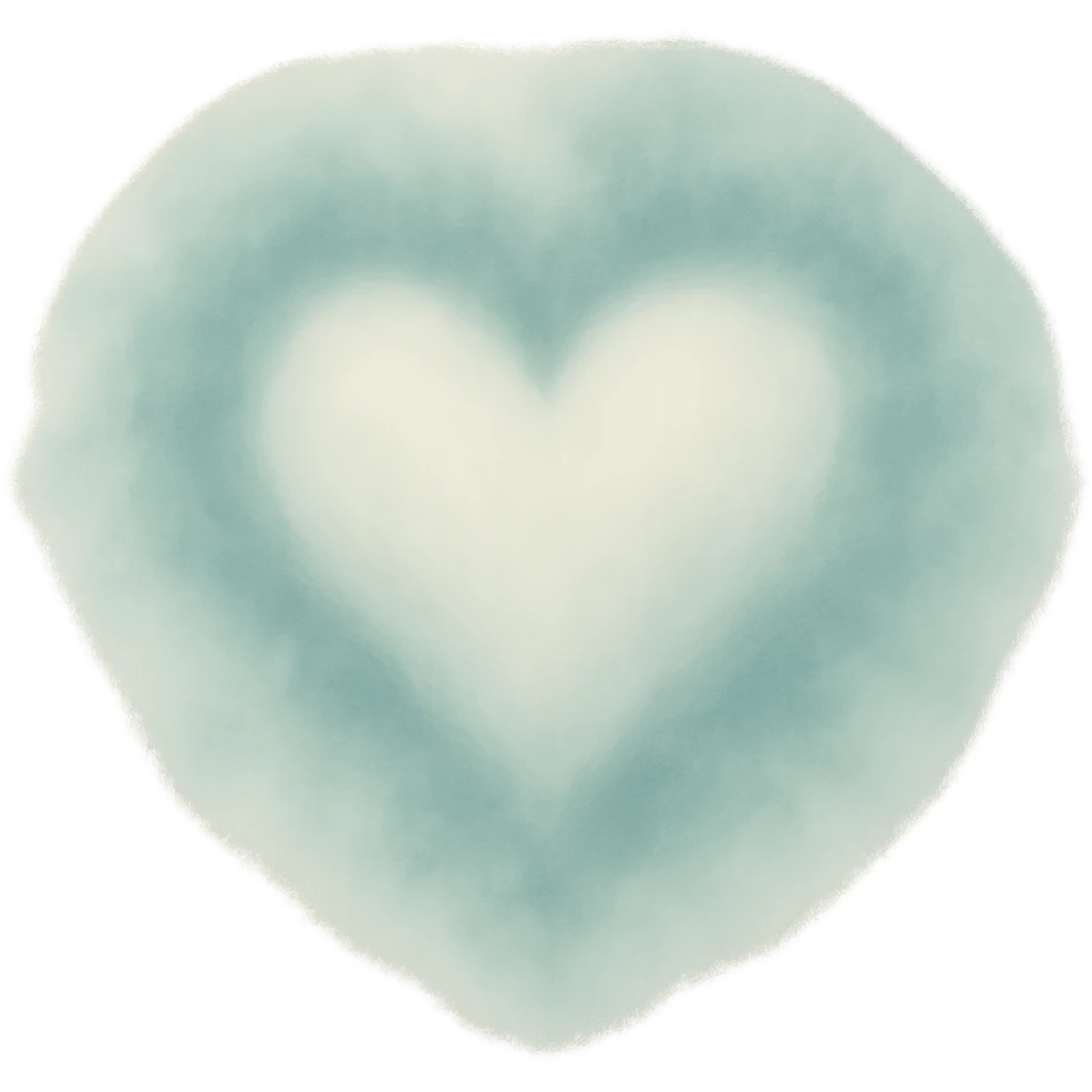 heart with a delicate teal mist emoji