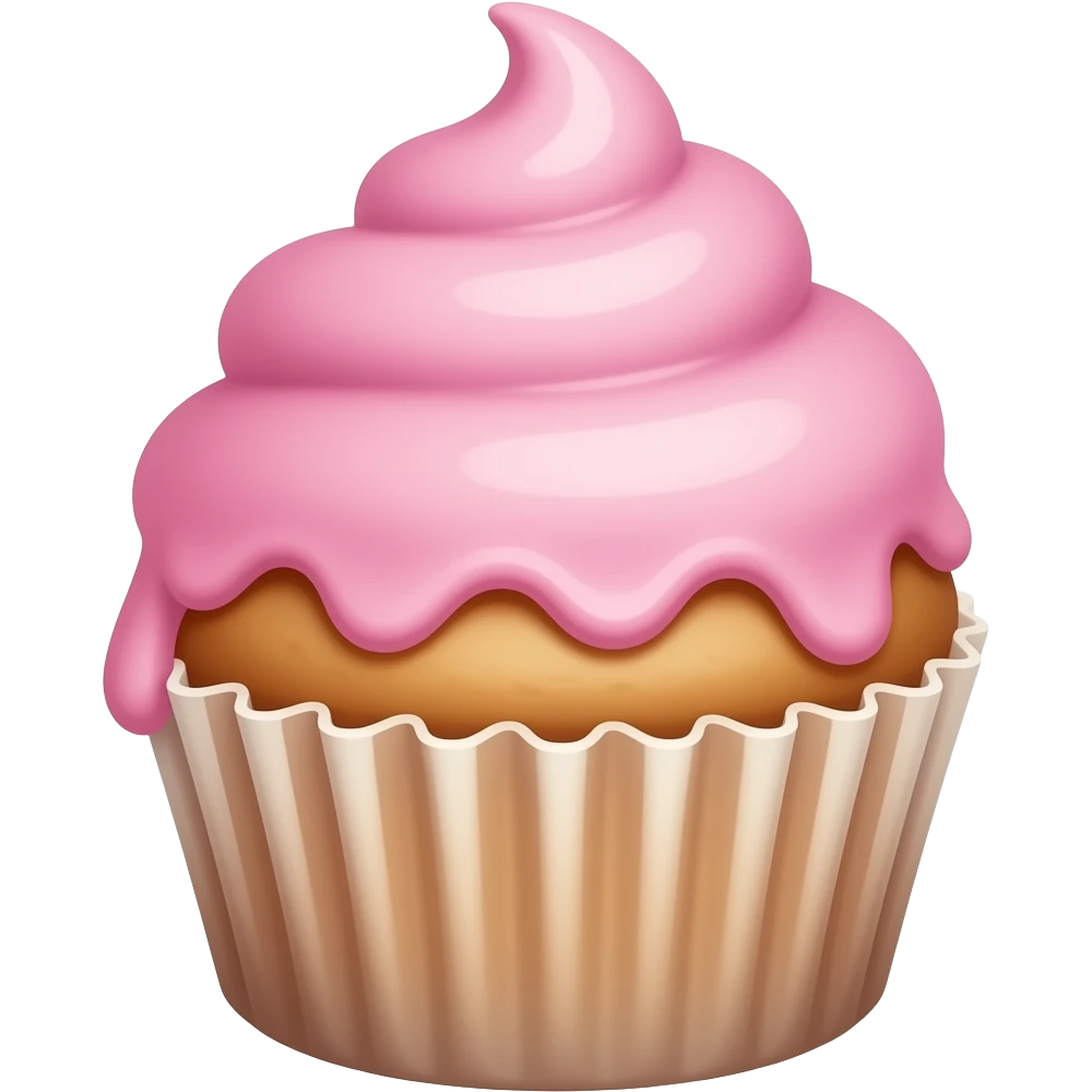Cupcake with pink icing emoji