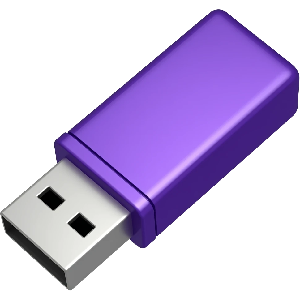 cube purple flash drive emoji
