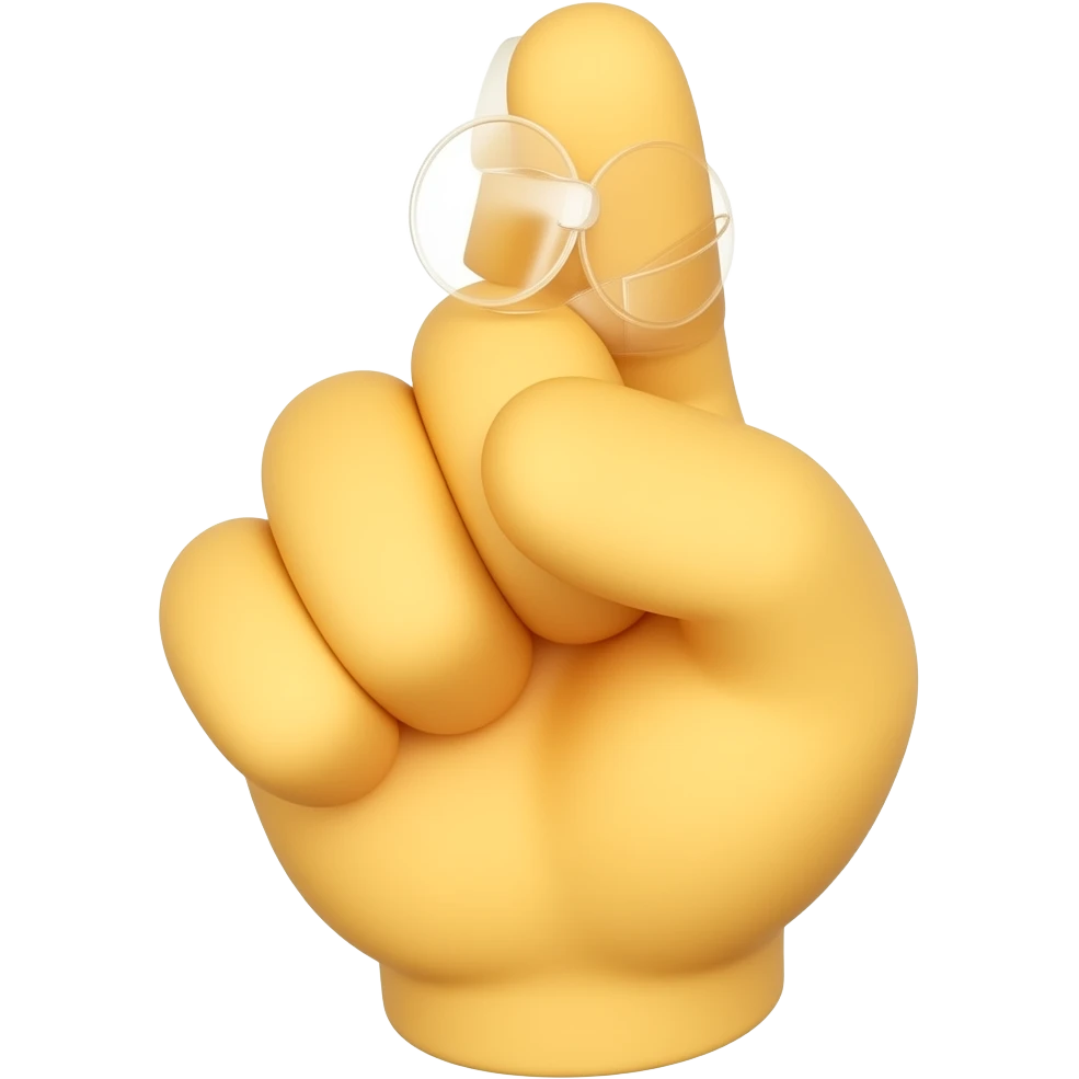 한 손으로 무언가를 가리키는 노란색 손 2D 이모지 emoji