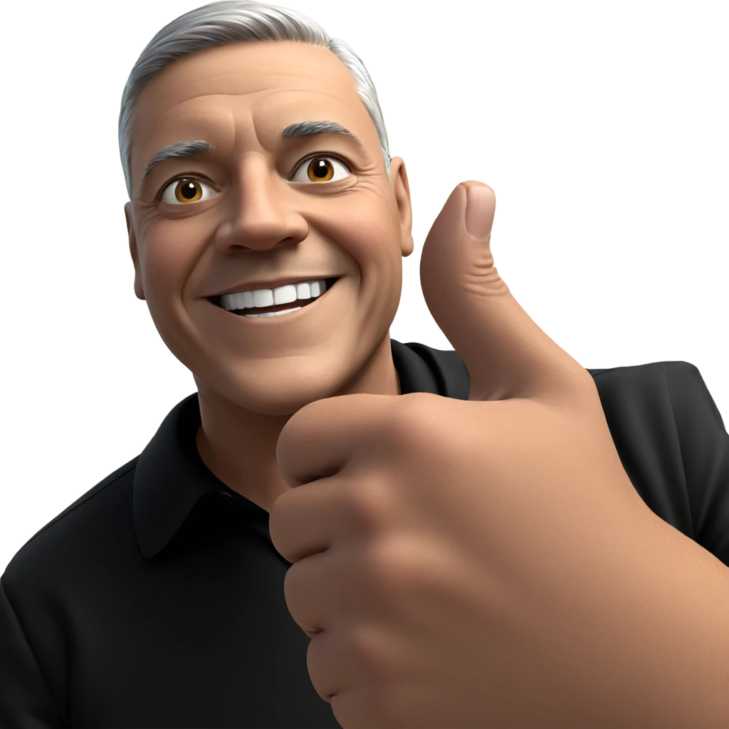 smiling old man in black emoji