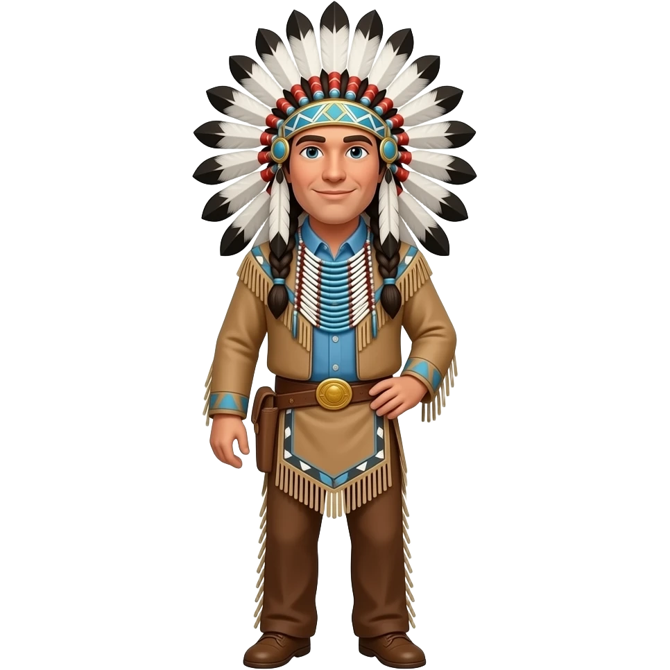 native american version of marty mcfly in fancy dancer regalia full body emoji