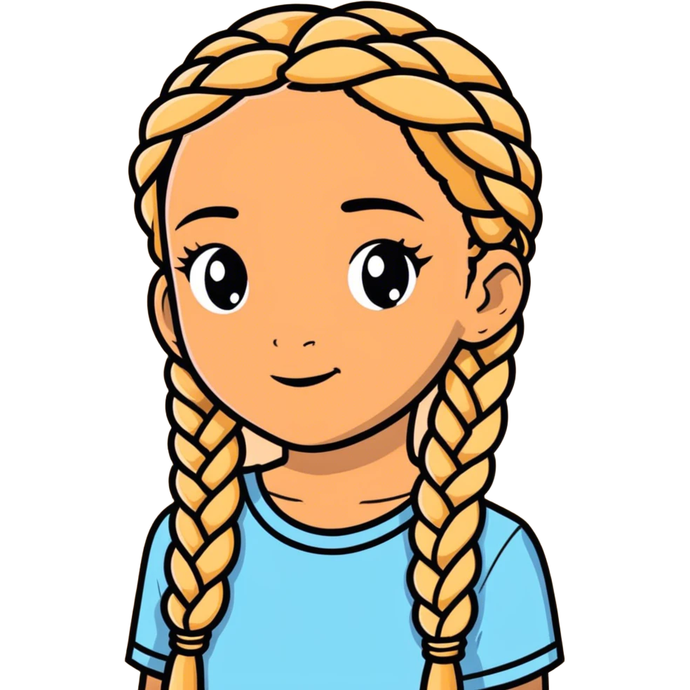 Girl medium tan with blonde braids  emoji
