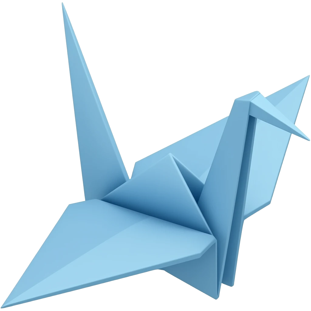 origami crane blue emoji