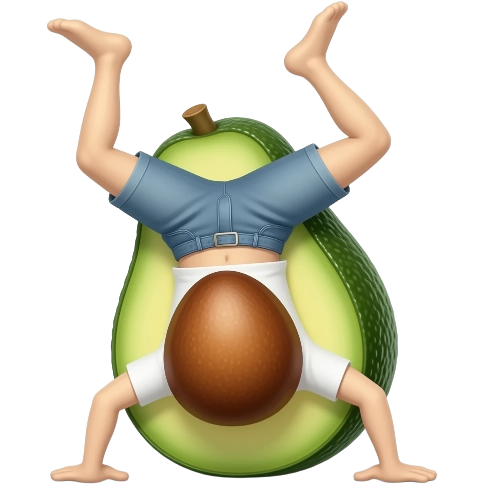 avocado doing a handstand emoji