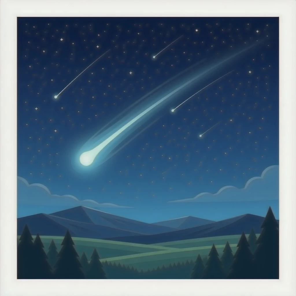 seeing a Comet in the night emoji