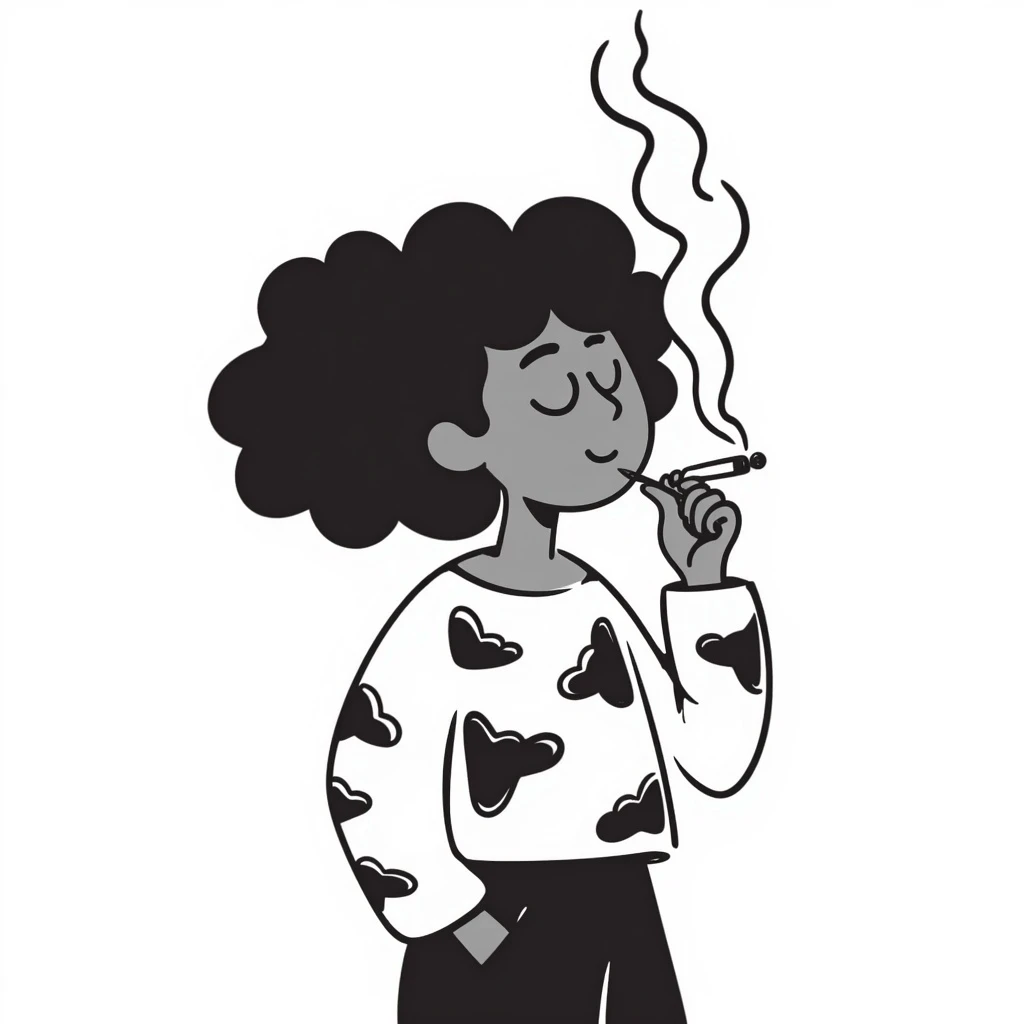 black girl smoking emoji
