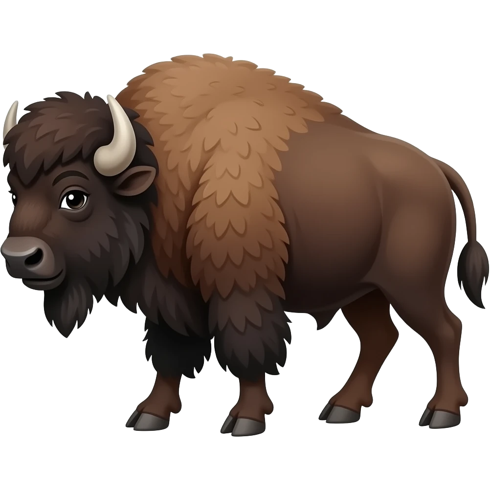 Cartoon bison walking emoji
