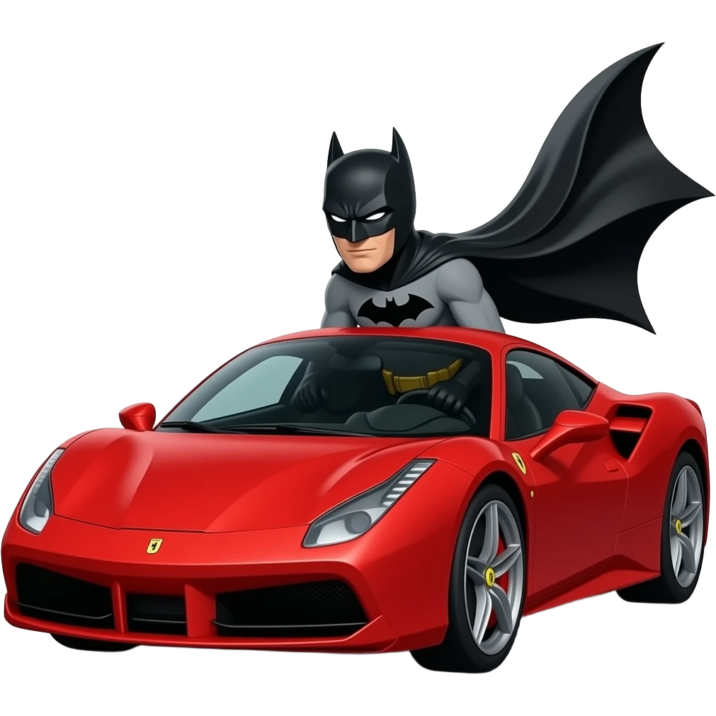 Batman in a Ferrari emoji