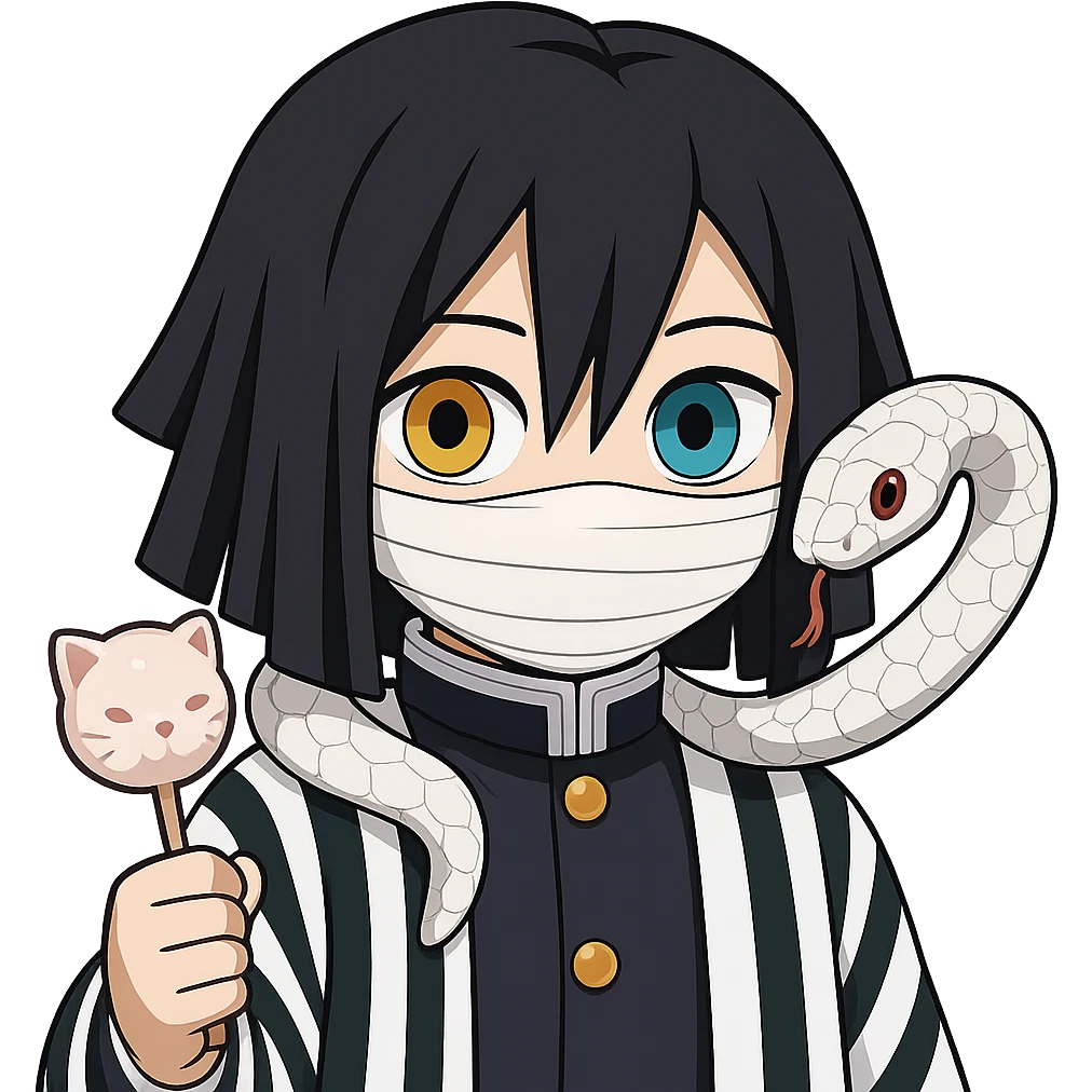 Obanai Iguro from Demon Slayer in emoji style, based on the reference image emoji