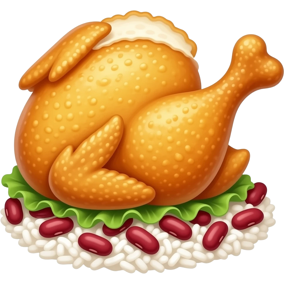 Fried chicken and red beans and rice emoji