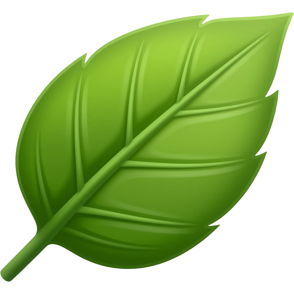 Feuille verte produit naturel emoji