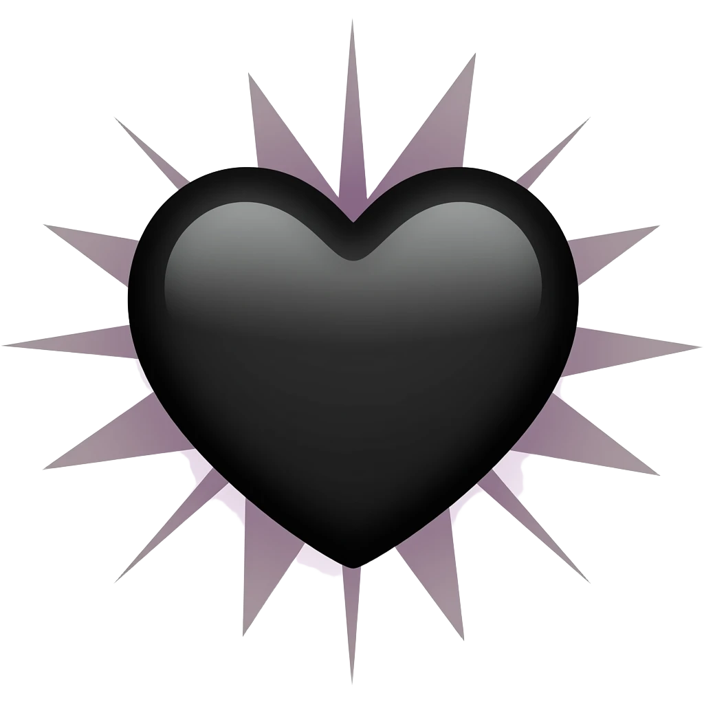 Black heart burst emoji
