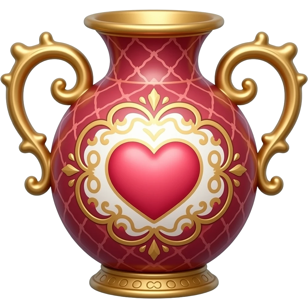 Reddish-pinkish and gold and white romantic vintage aesthetic decoration emoji