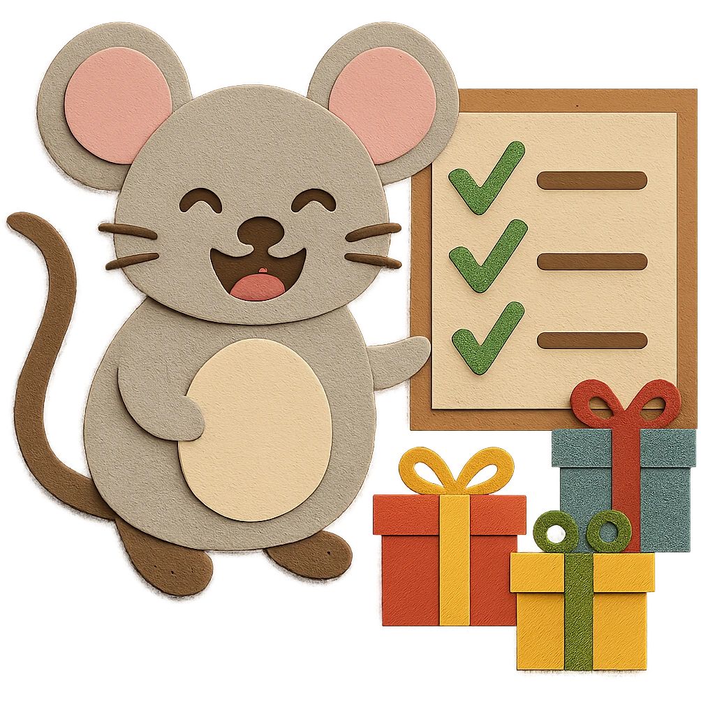 Change the mouse face and eyes to a laughing expression, while keeping all other design elements unchanged emoji