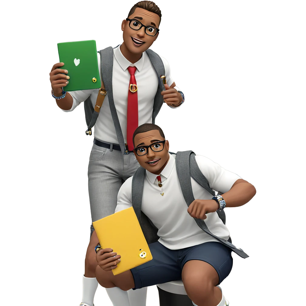 stylish boys with accessories emoji