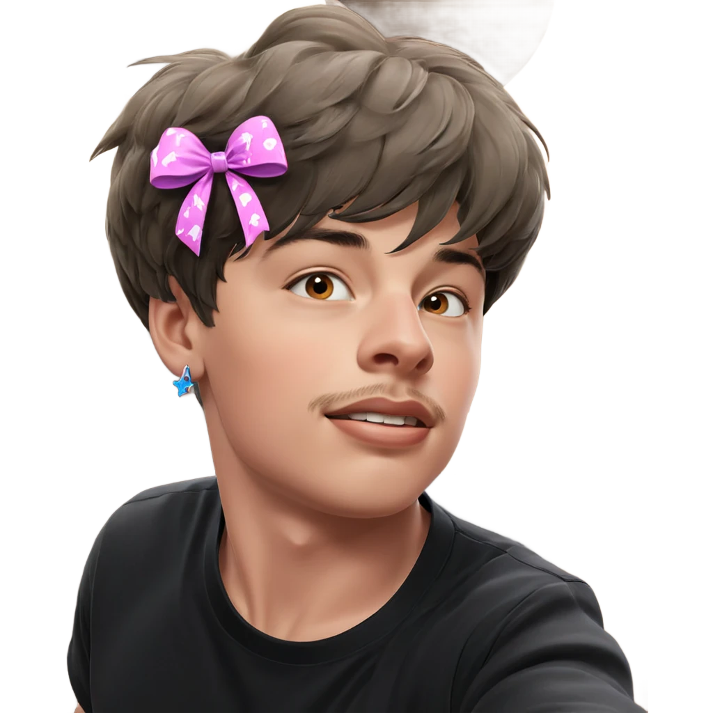 boy with ribbon and earrings emoji