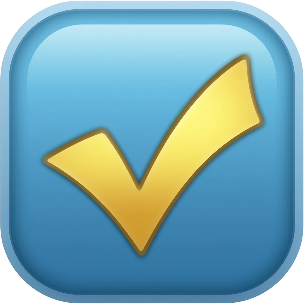 Blue gold check mark icon emoji