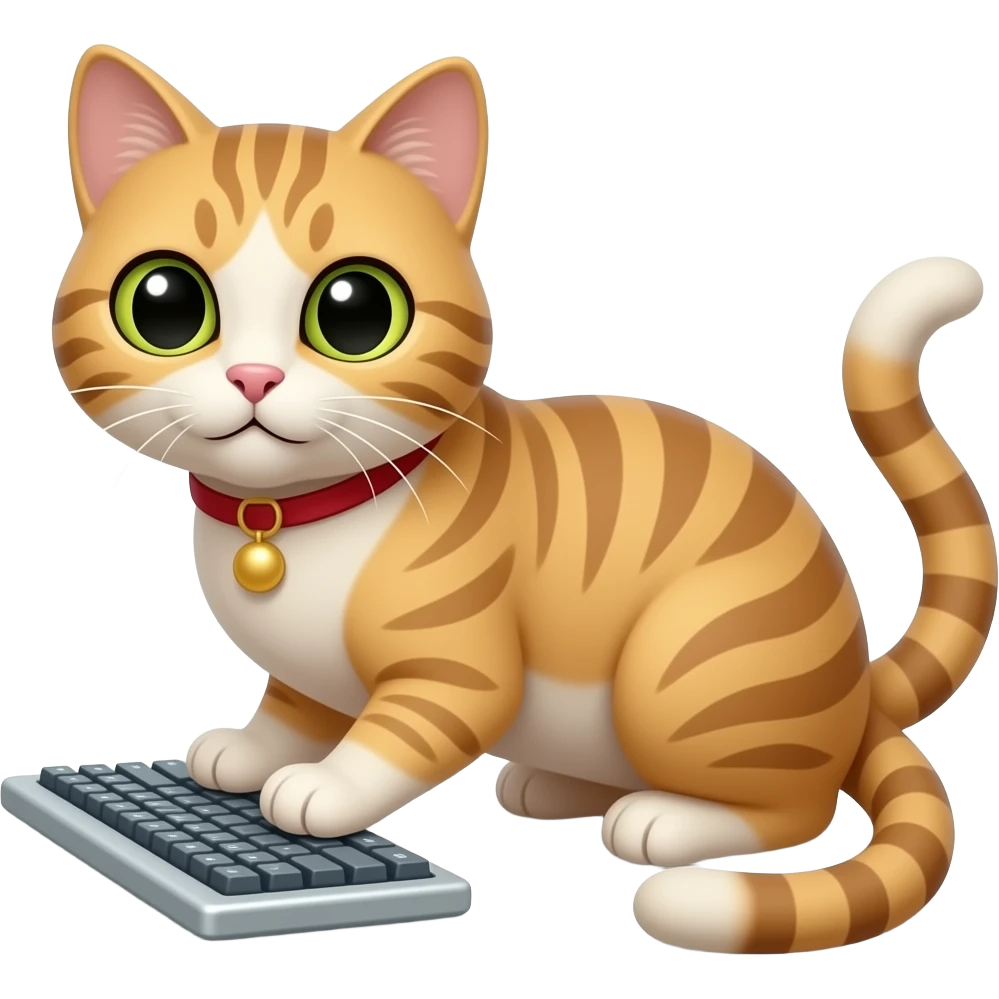 A cat tipying emoji
