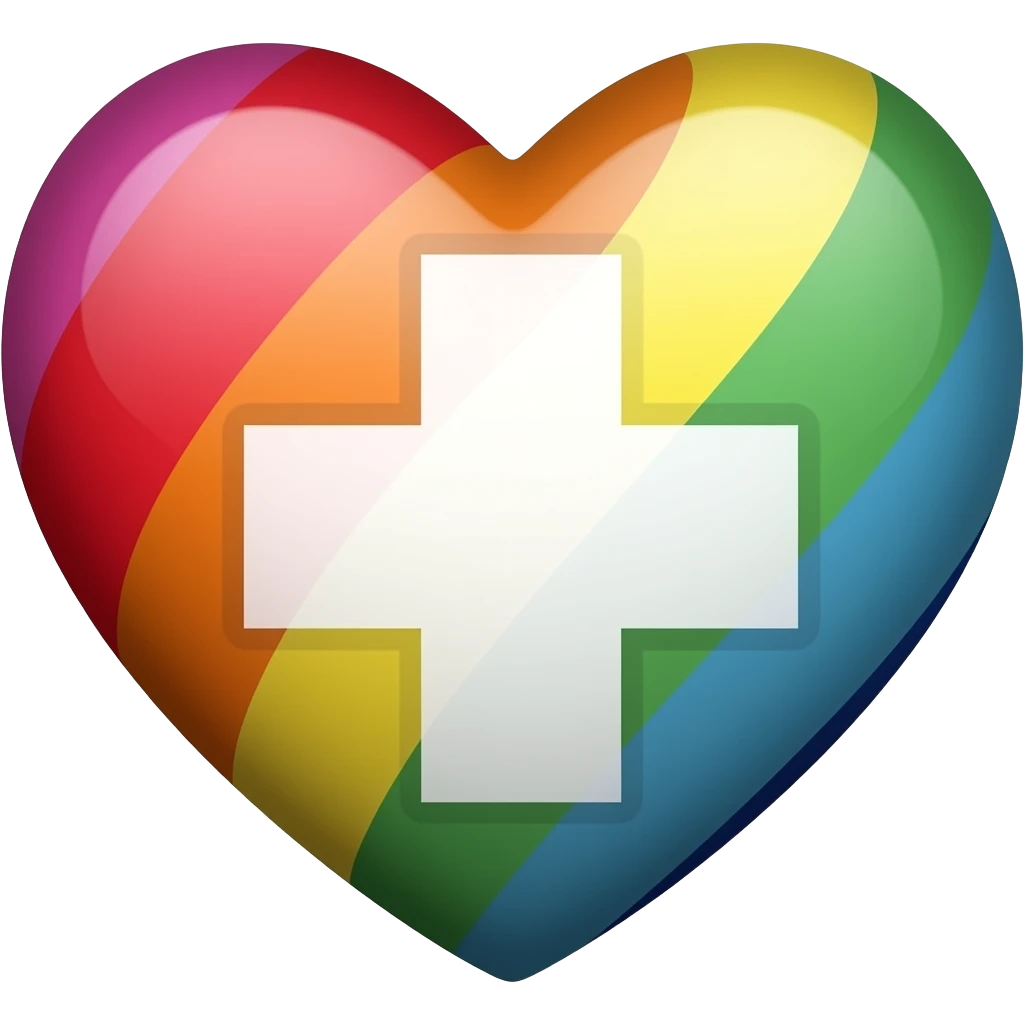 Multicolor heart only with light red, light plus and white emoji