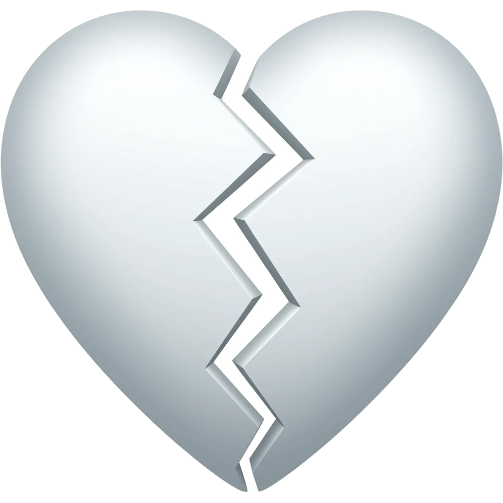 Corazón blanco roto emoji