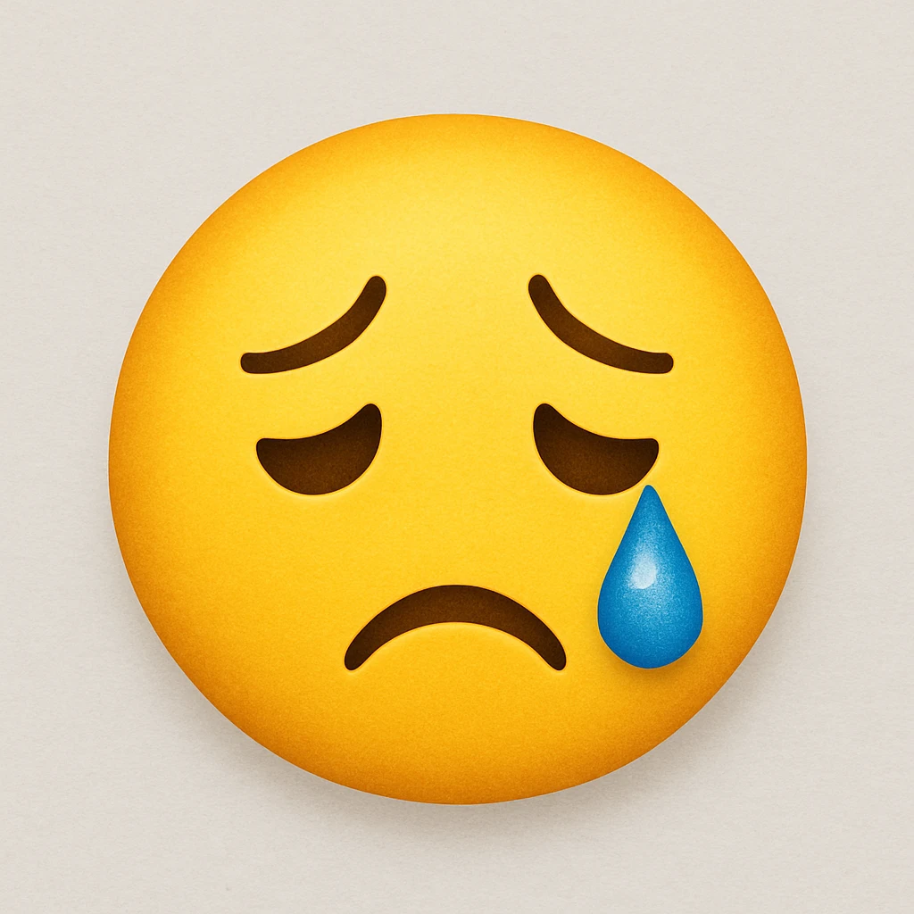 yellow emoji with a tear emoji