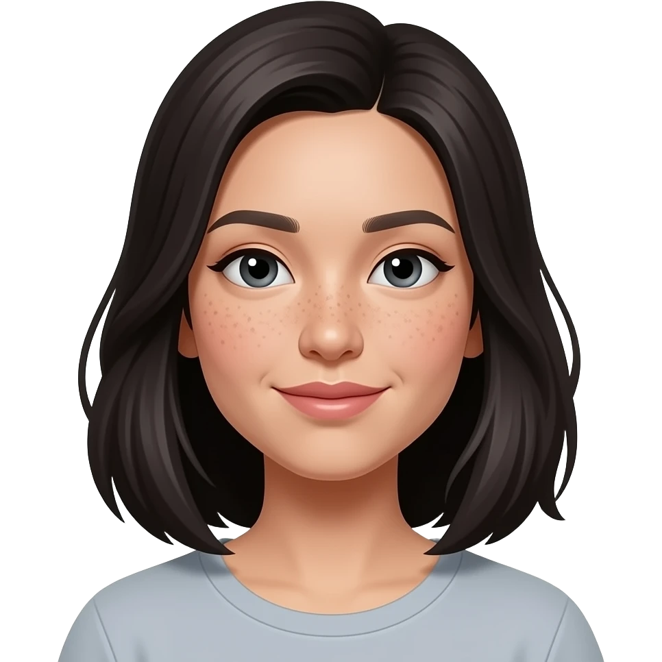 asian woman with pale skin and freckles emoji