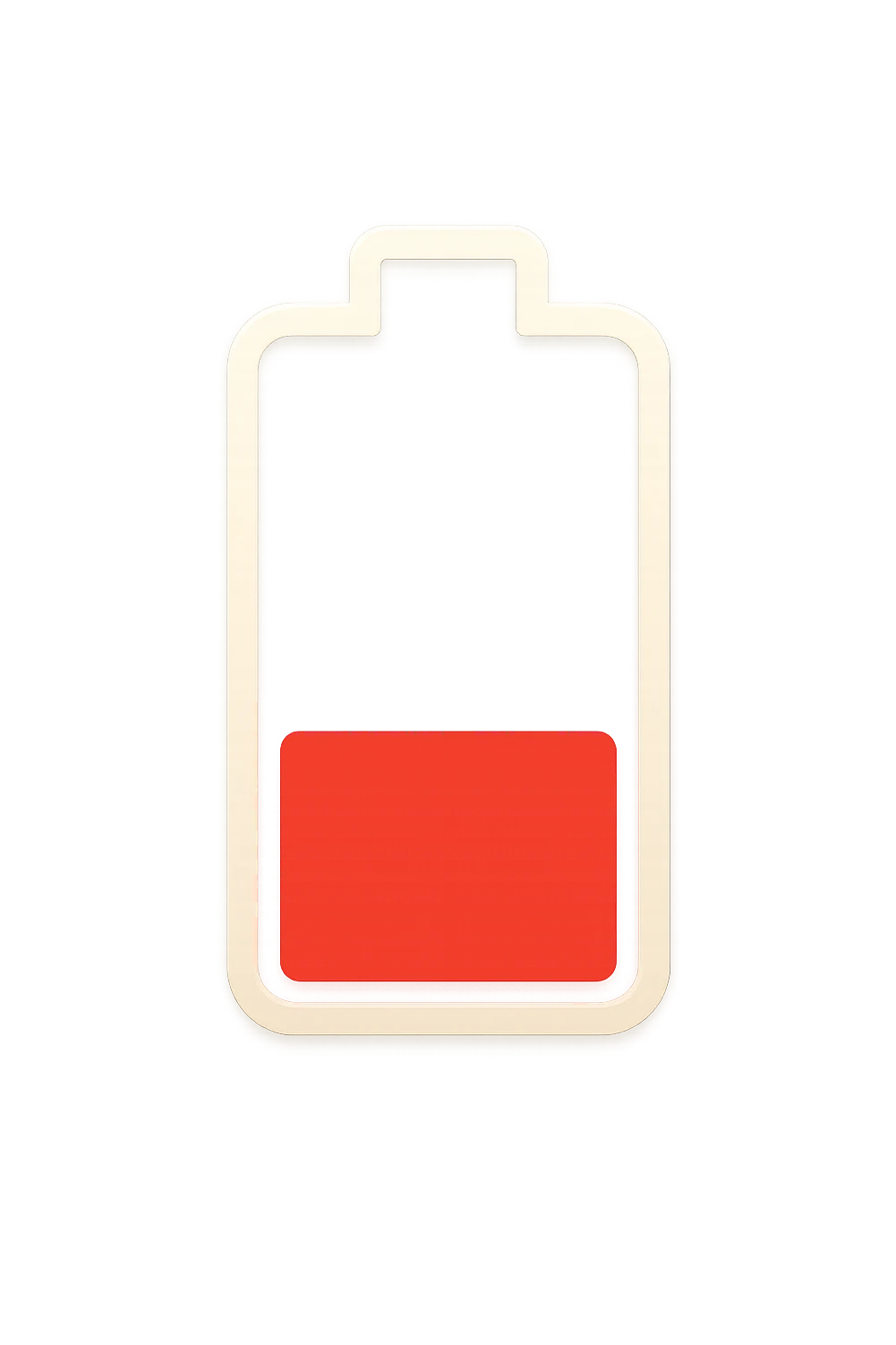 3D realistic medical illustration with red battery emoji