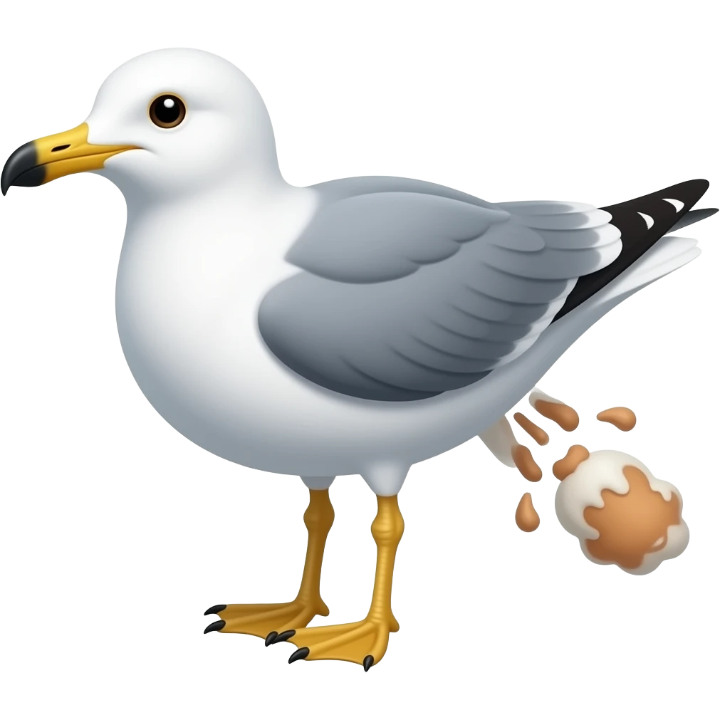 Seagull doing a shit emoji