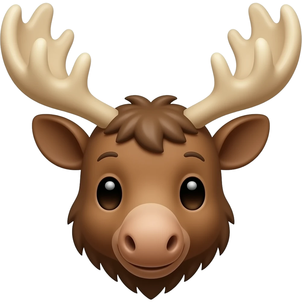 baby moose face with moose horns emoji