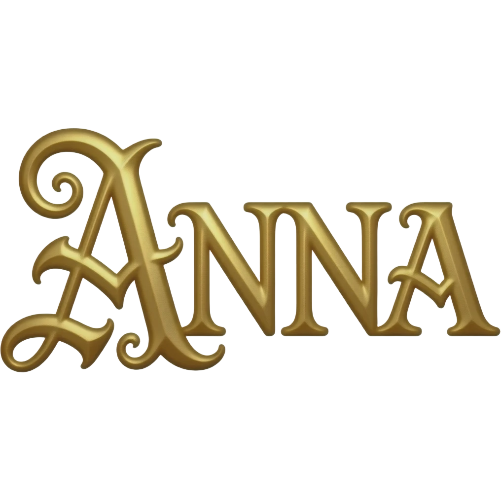 GOLD LETTERING ANNA  SIGN MANUSCRIPT LETTERS emoji