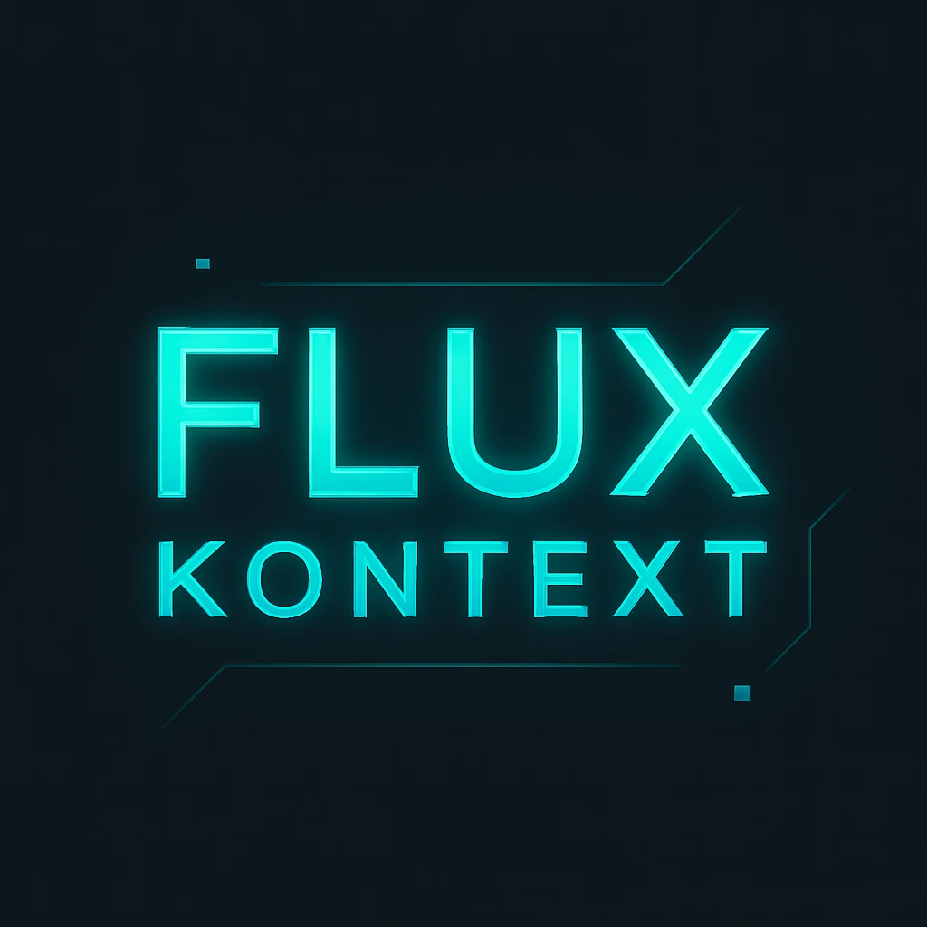 make a image with logo of  text "FLUX Kontext" emoji