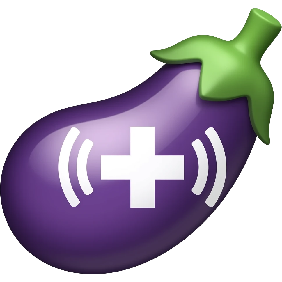 Eggplant emoji with a corss sign (show vibration) emoji