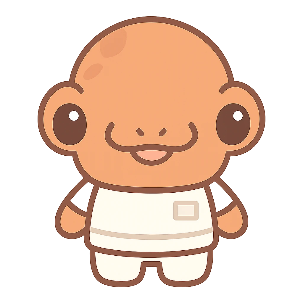 Admiral Ackbar from Star Wars emoji, kawaii style, cute and rounded, orange-brown skin, big shiny eyes, white uniform emoji