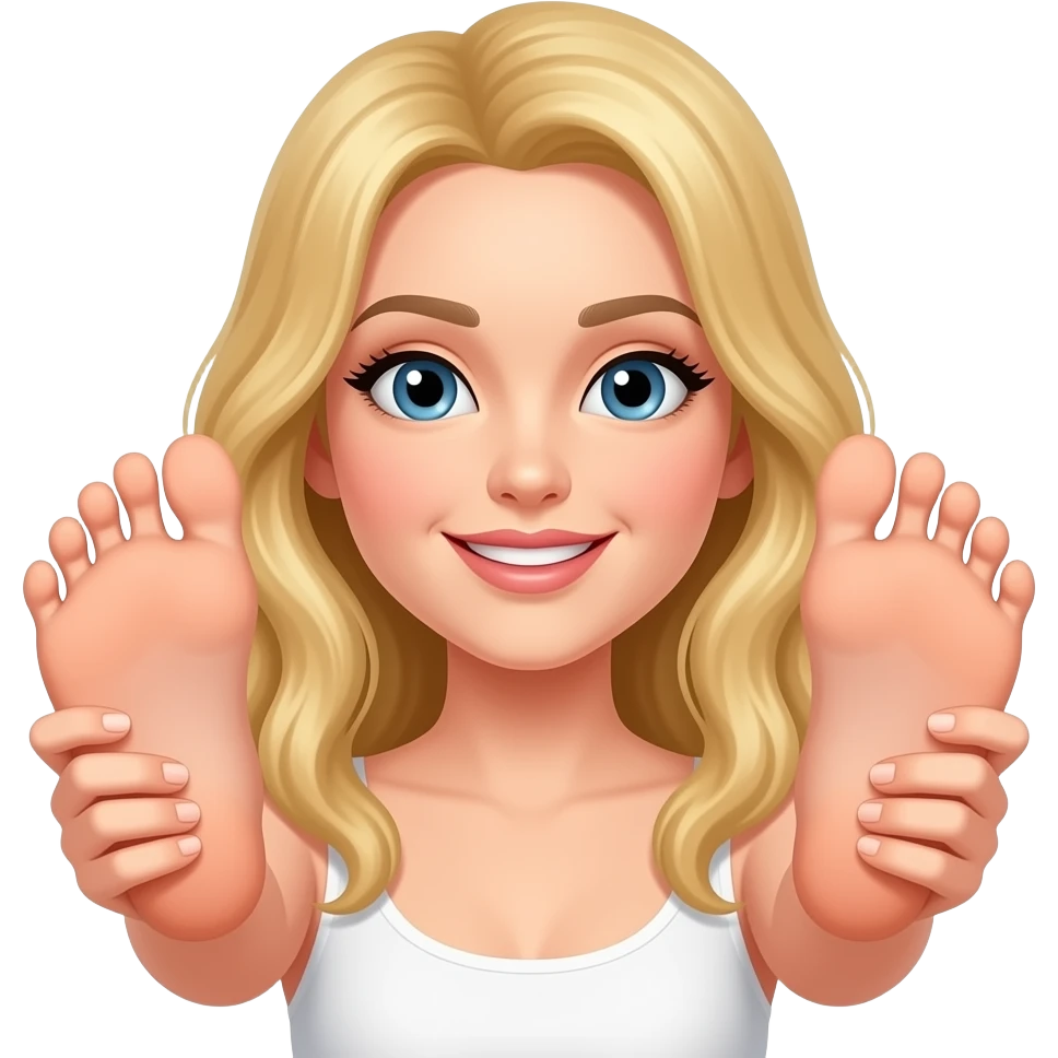 Blonde Hair Woman with Feet emoji