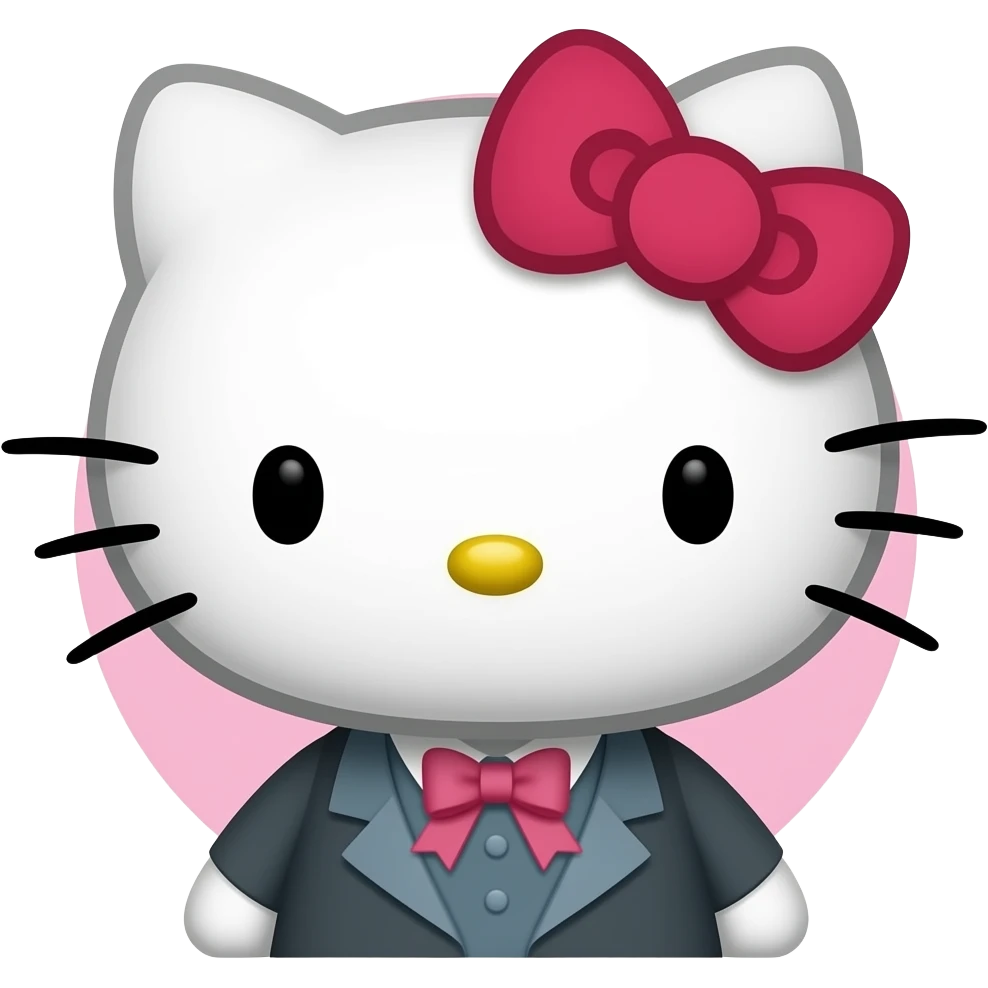 hello kitty disfrazado de madame bovary emoji