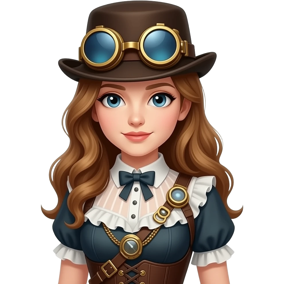 steampunk dress and hat half body without goggles emoji