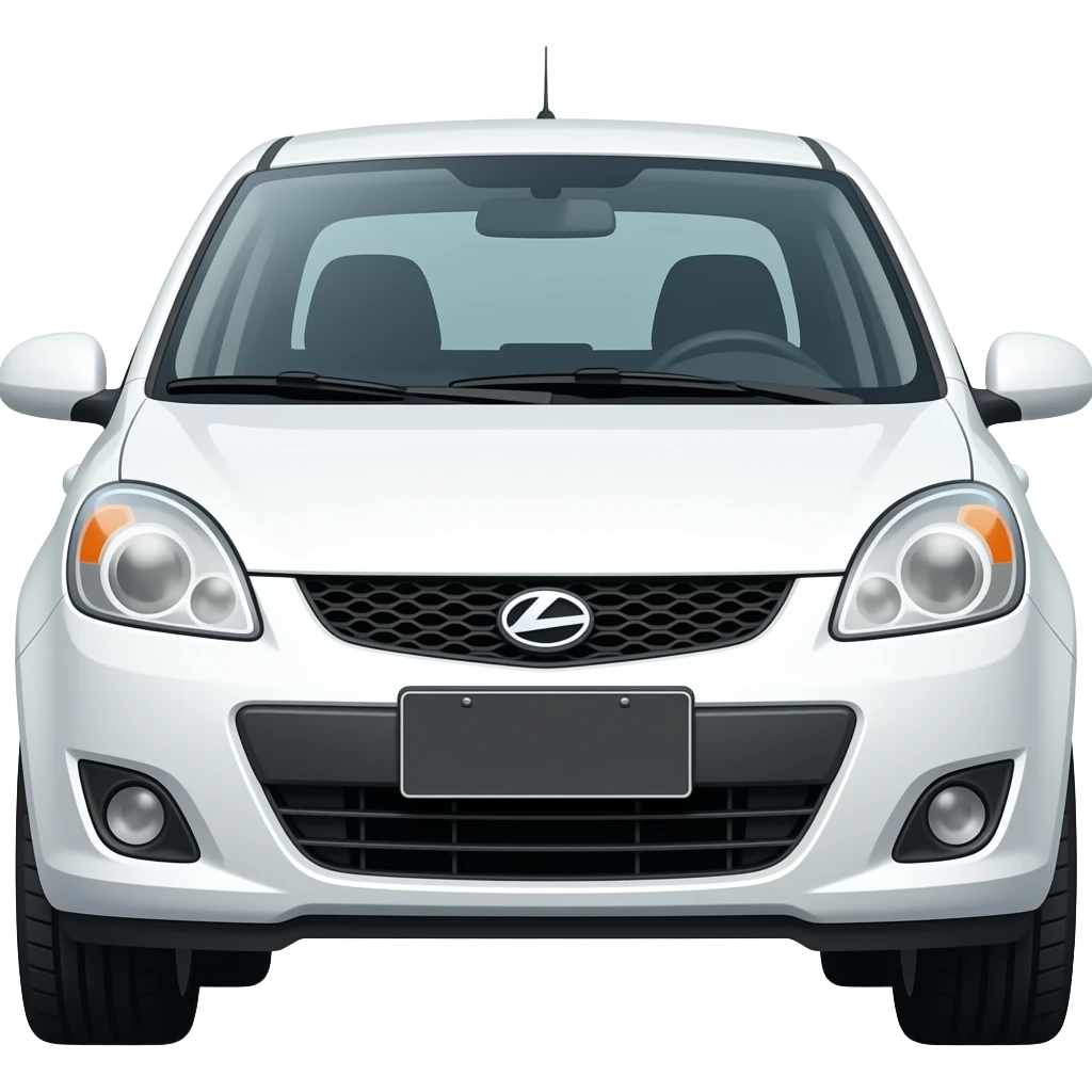 White 2009 hatchback front emoji