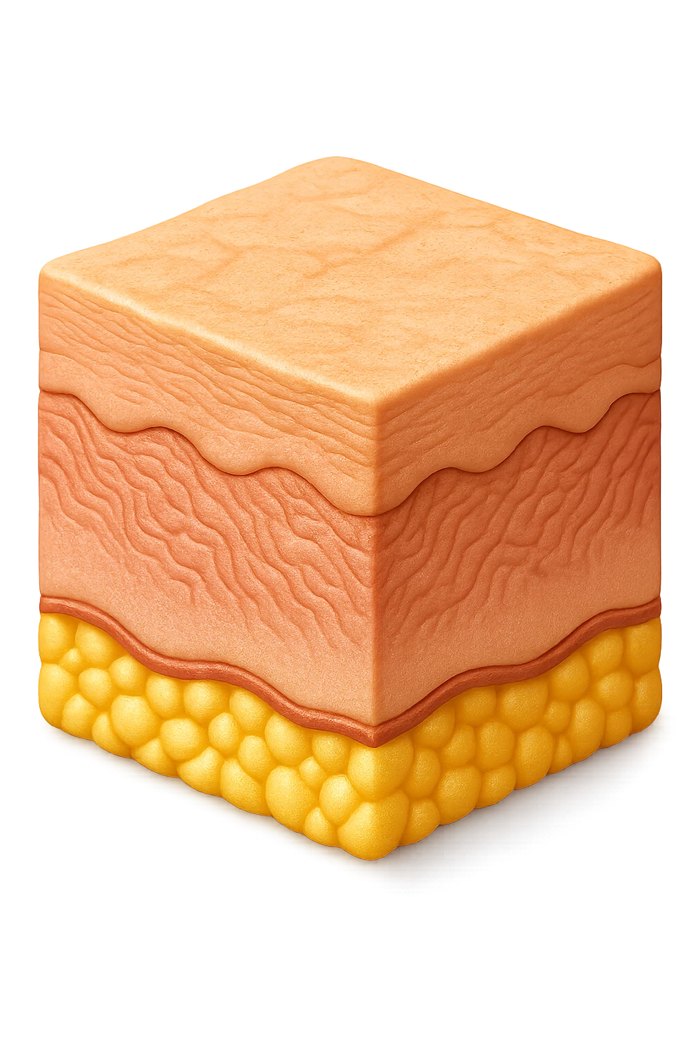 emoji stile iphone di porzione di epidermide umana, iperrealistica 4k emoji