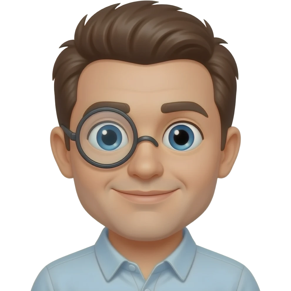 Redesign the monocle emoji to exude playfulness and curiosity emoji