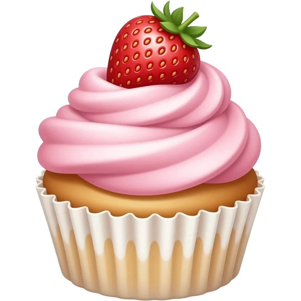 Cupcake with pink icing emoji
