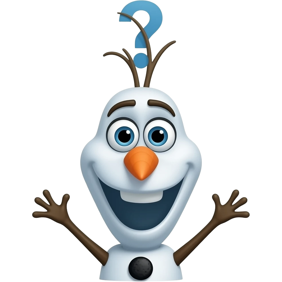olaf with question mark above his head emoji