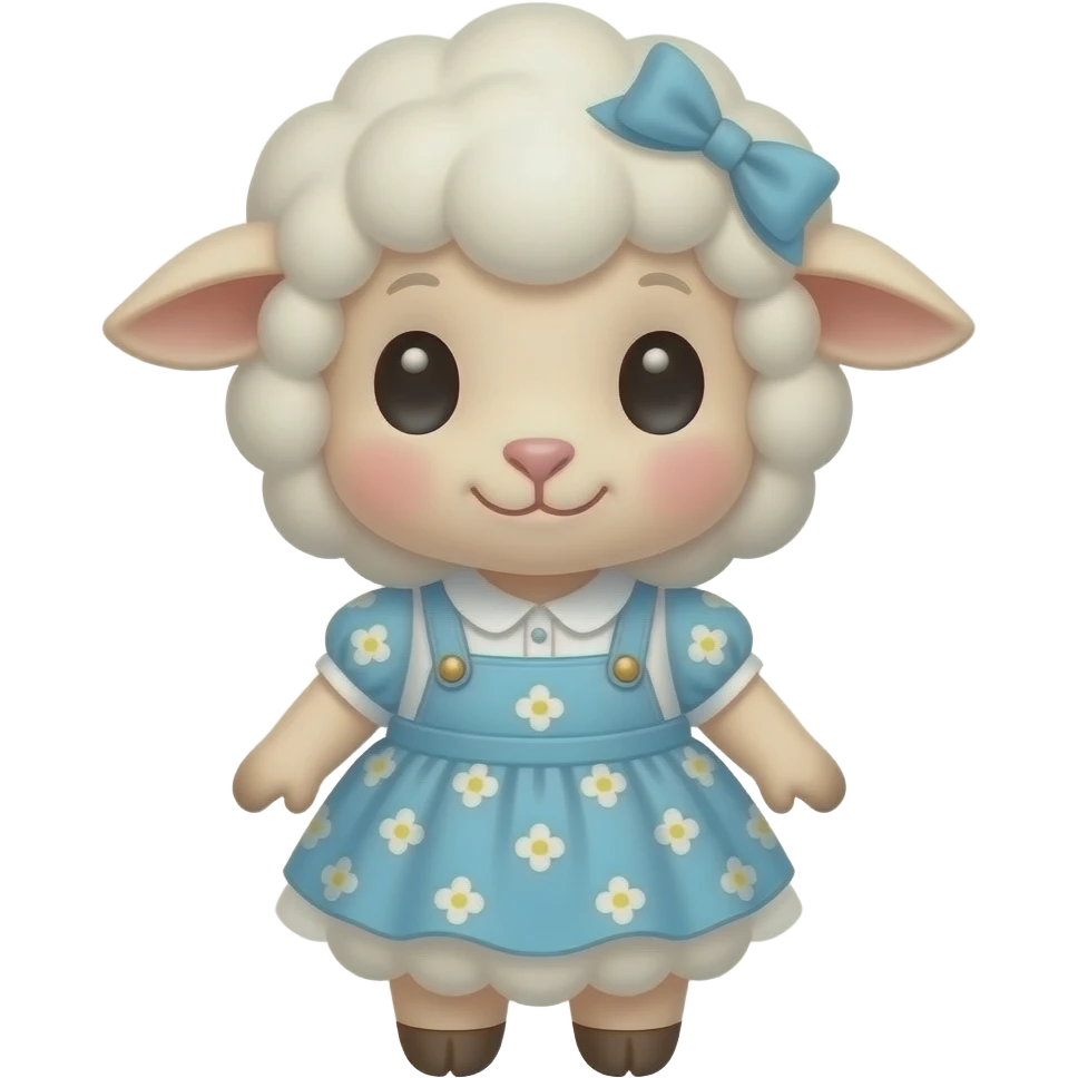 cute baby sheep with dress emoji