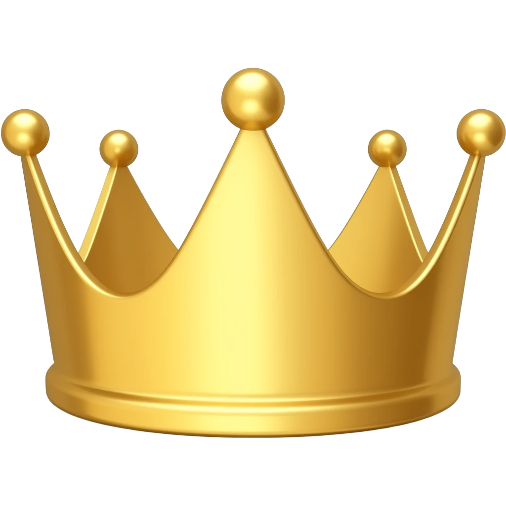 Create a small, golden crown emoji with a subtle sparkle, symbolizing VIP status and exclusivity. emoji