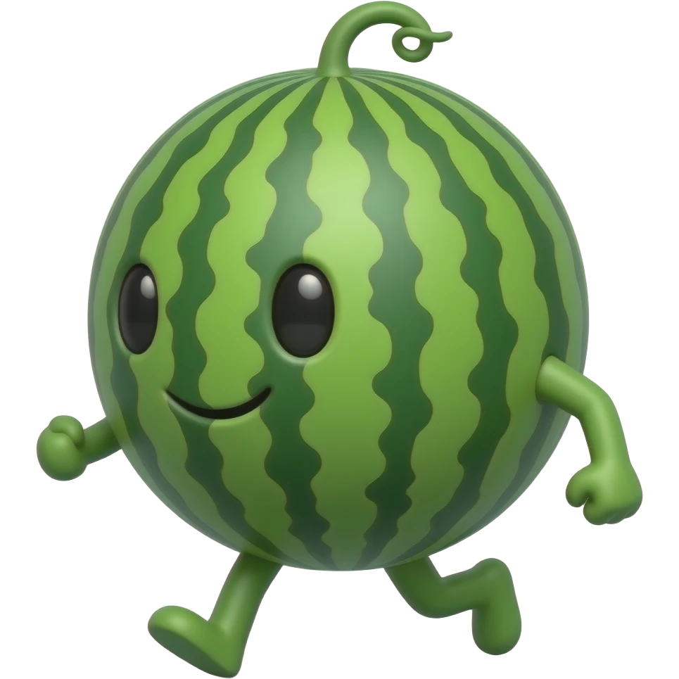 A walking watermelon emoji