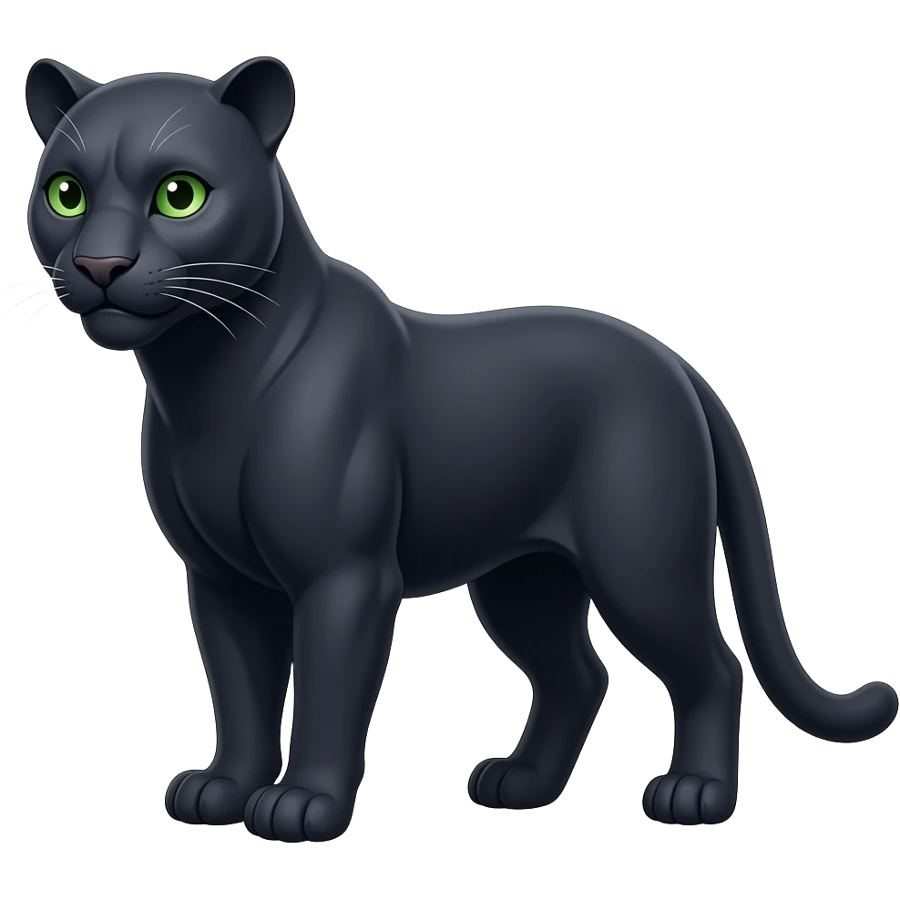 Green eyed black panther emoji